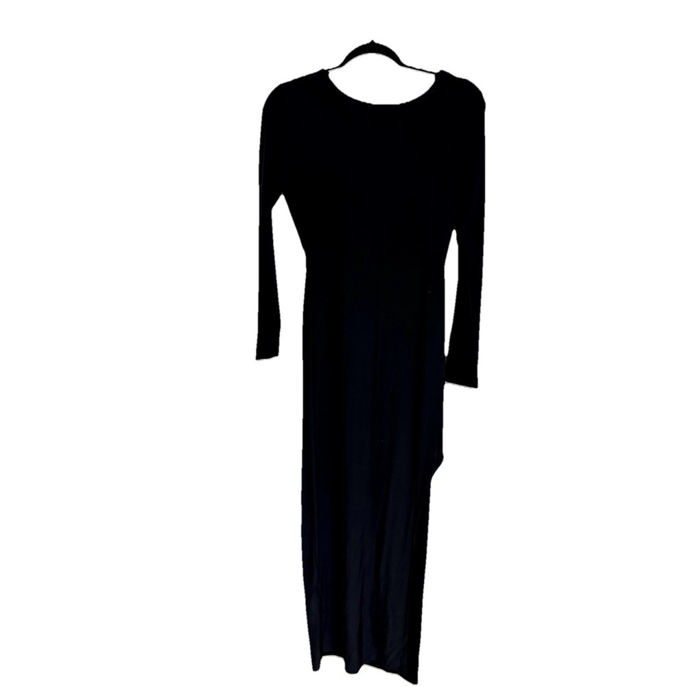 AD LIB Black Long Sleeve Bodycon Stretchy Midi Dress Size 14UK/10US Whimsygoth